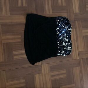 Grifflin Paris  Sequin Band Black Party Top Small Y2K